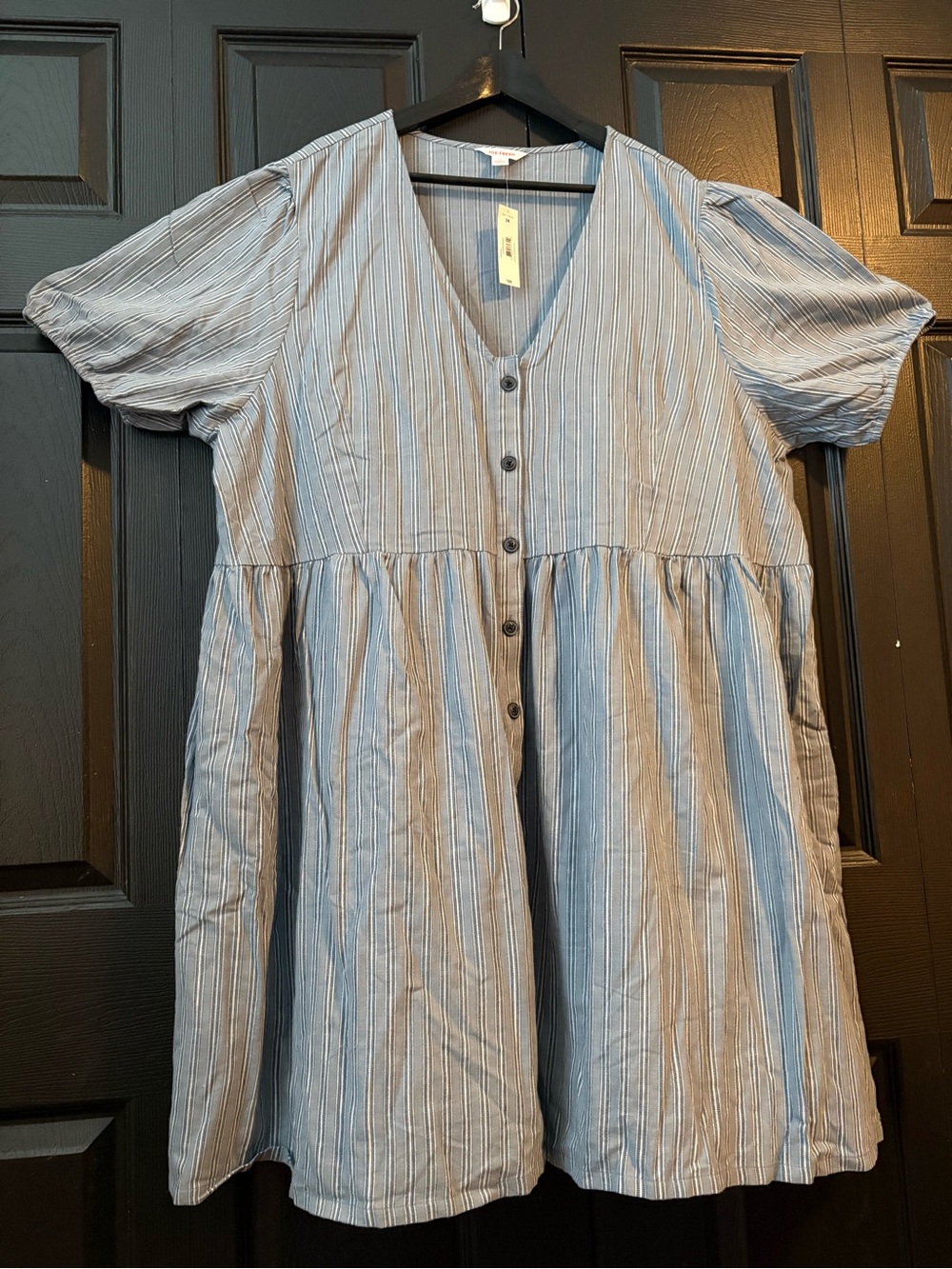 Joe Fresh V-Neck Shirt Dress in Blue Stripe Size 3X NWT SOLT OUT ONLINE